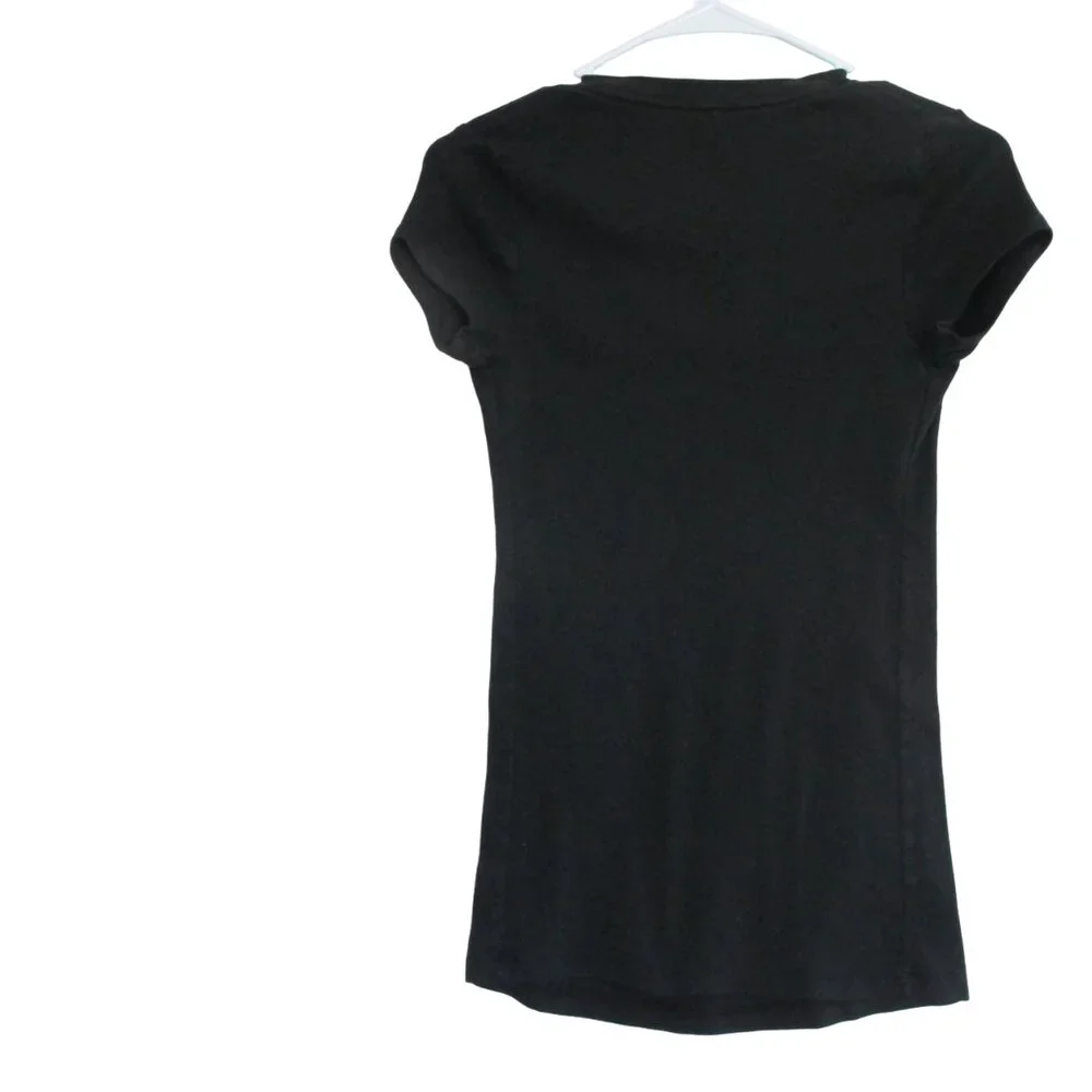 Liz Lange‎ Maternity Pullover T Shirt Womens Size XS Black Short Sleeve V Neck